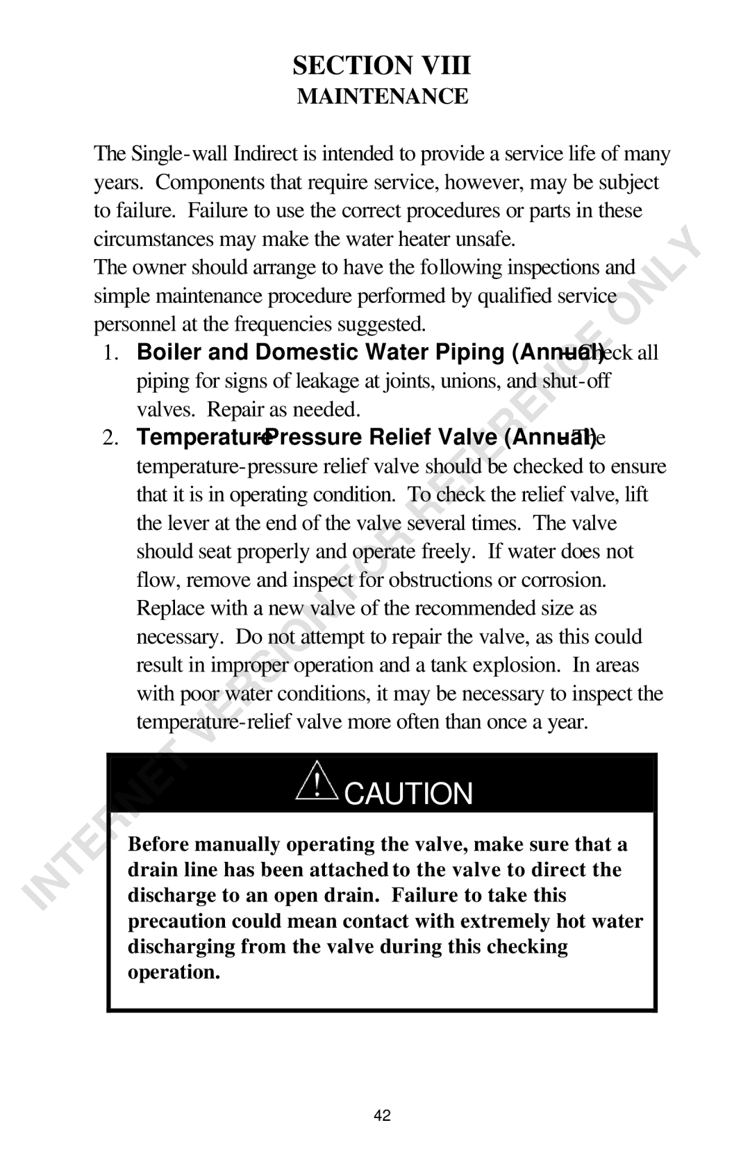 Bradford-White Corp GX1-55S, GX2-25S manual Maintenance 