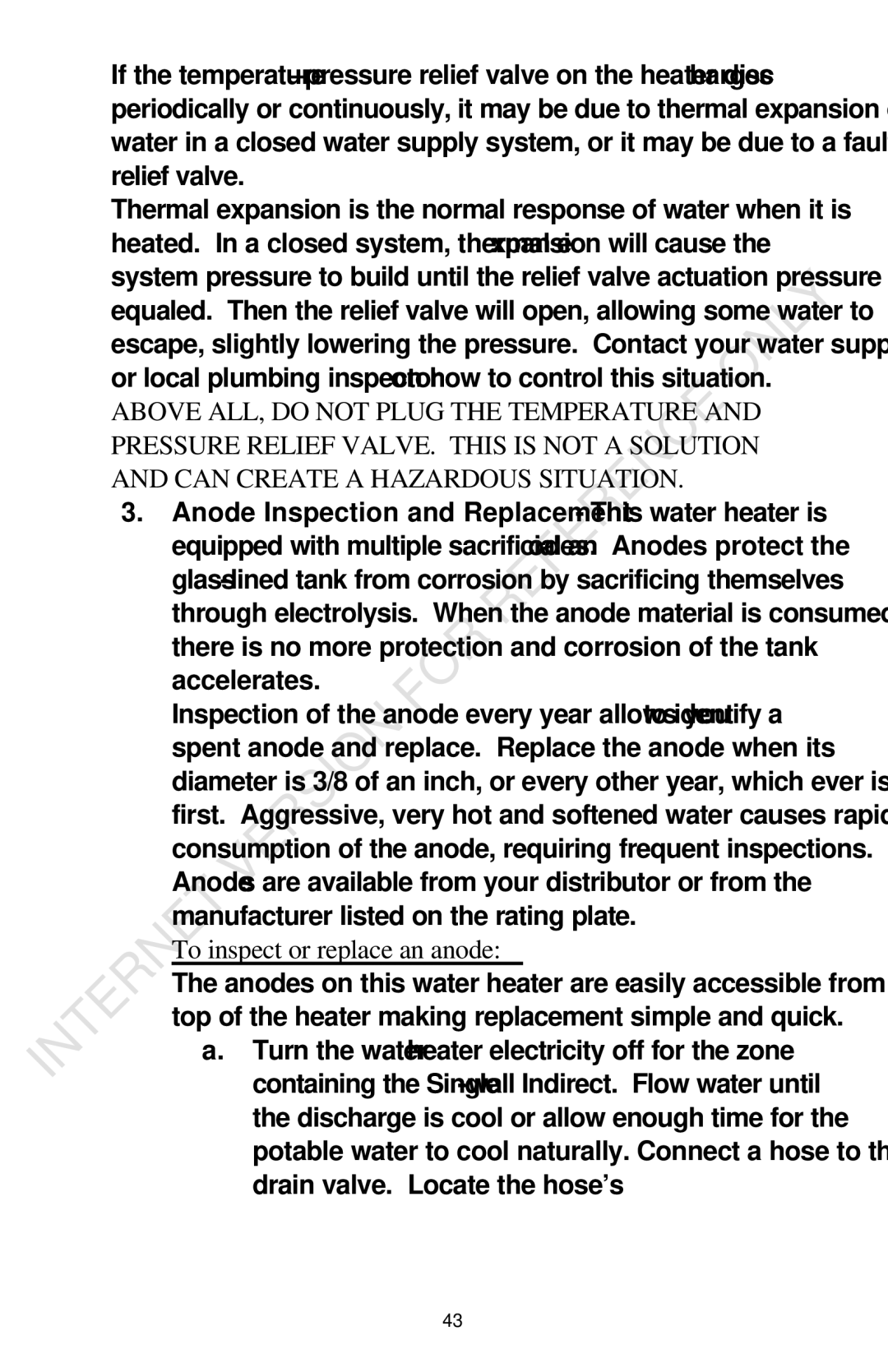 Bradford-White Corp GX2-25S, GX1-55S manual To inspect or replace an anode 