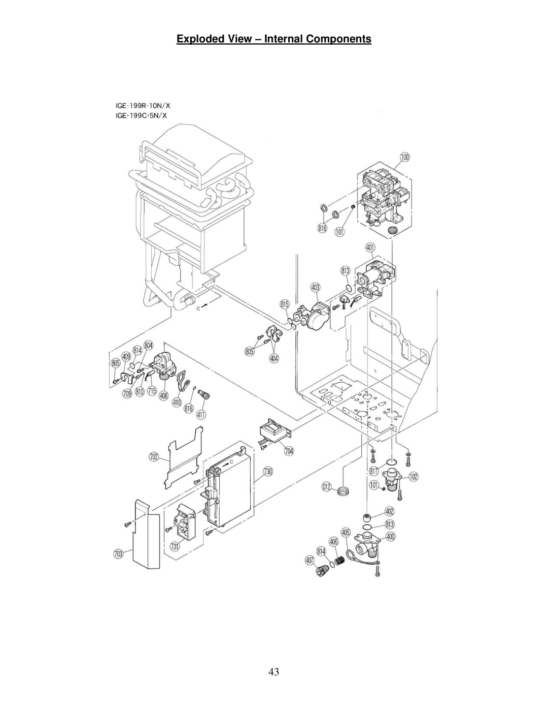 Bradford-White Corp IGE-199C, IGE-199R instruction manual Exploded View Internal Components 