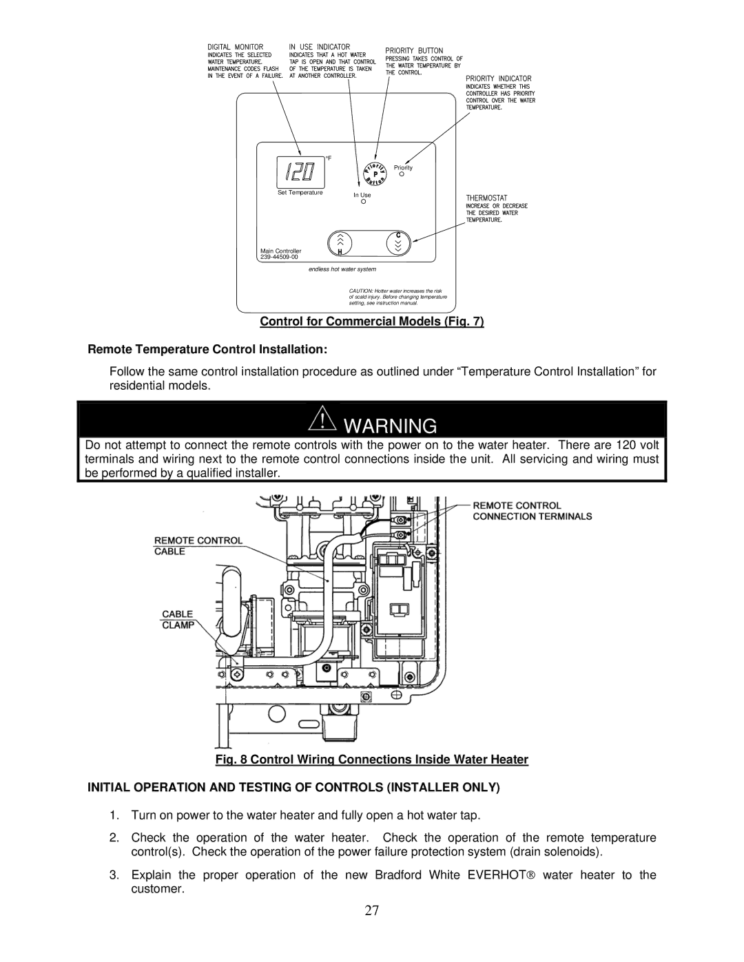 Bradford-White Corp IGE-199C Series, IGE-199R Series instruction manual Control Wiring Connections Inside Water Heater 