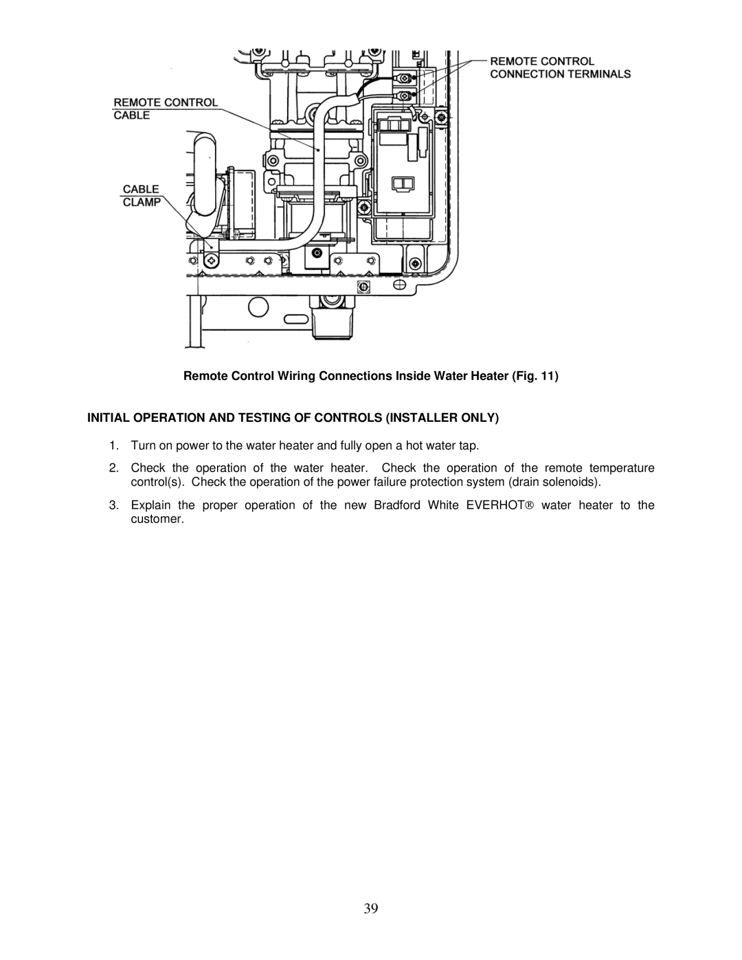 Bradford-White Corp IGI-180C, IGI-180R instruction manual Remote Control Wiring Connections Inside Water Heater Fig 