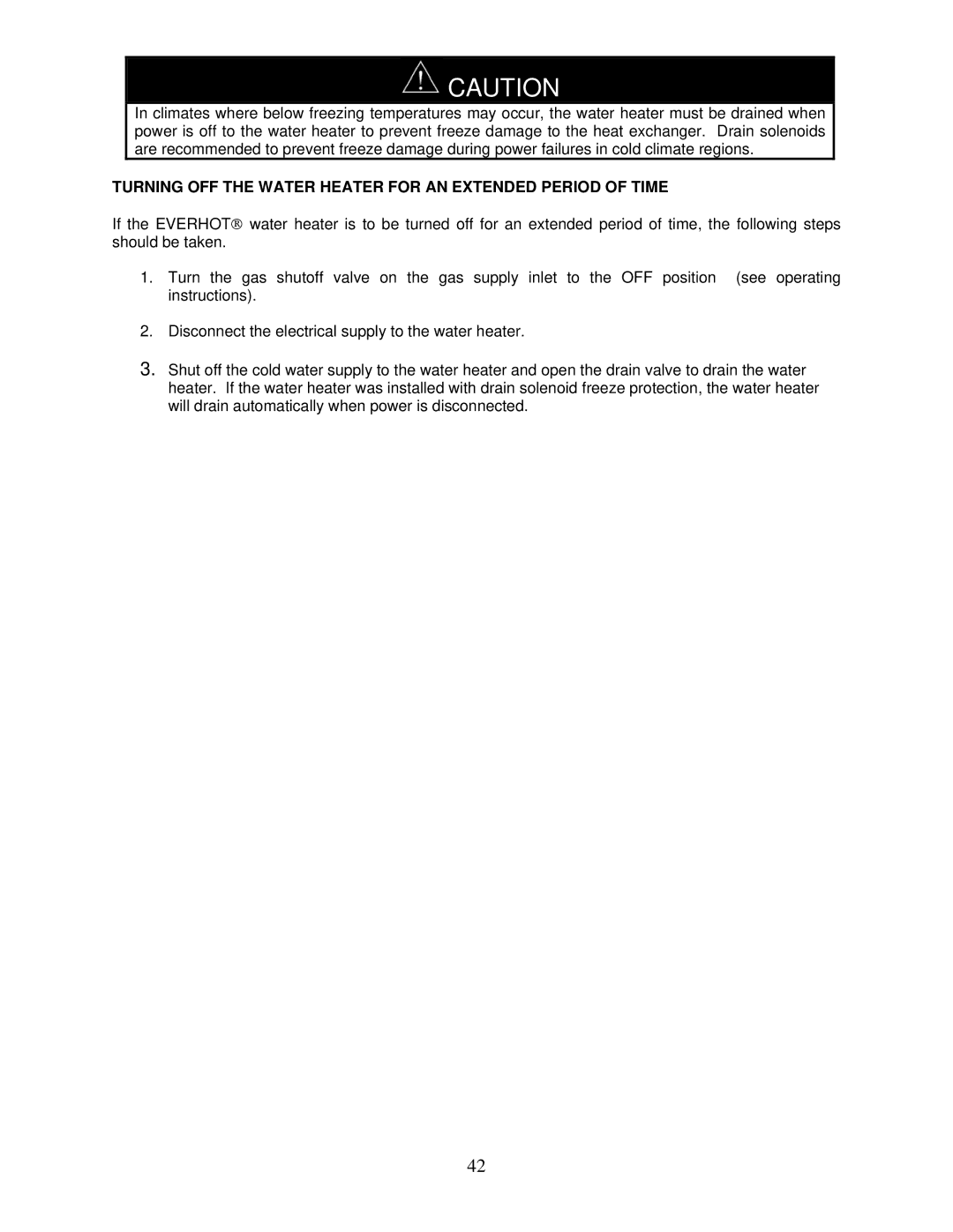 Bradford-White Corp IGI-180R, IGI-180C instruction manual Turning OFF the Water Heater for AN Extended Period of Time 