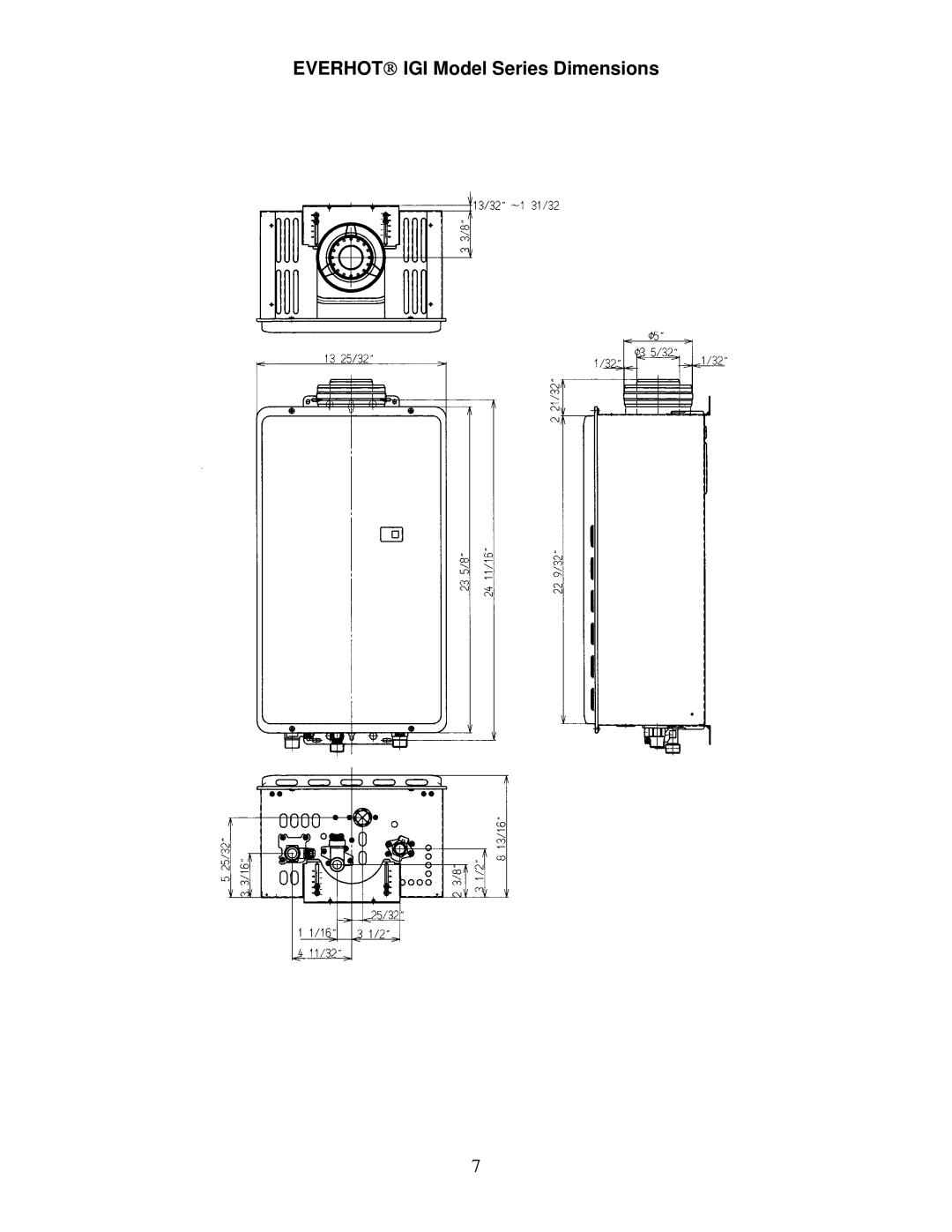 Bradford-White Corp IGI-180C, IGI-180R instruction manual EVERHOT→ IGI Model Series Dimensions 