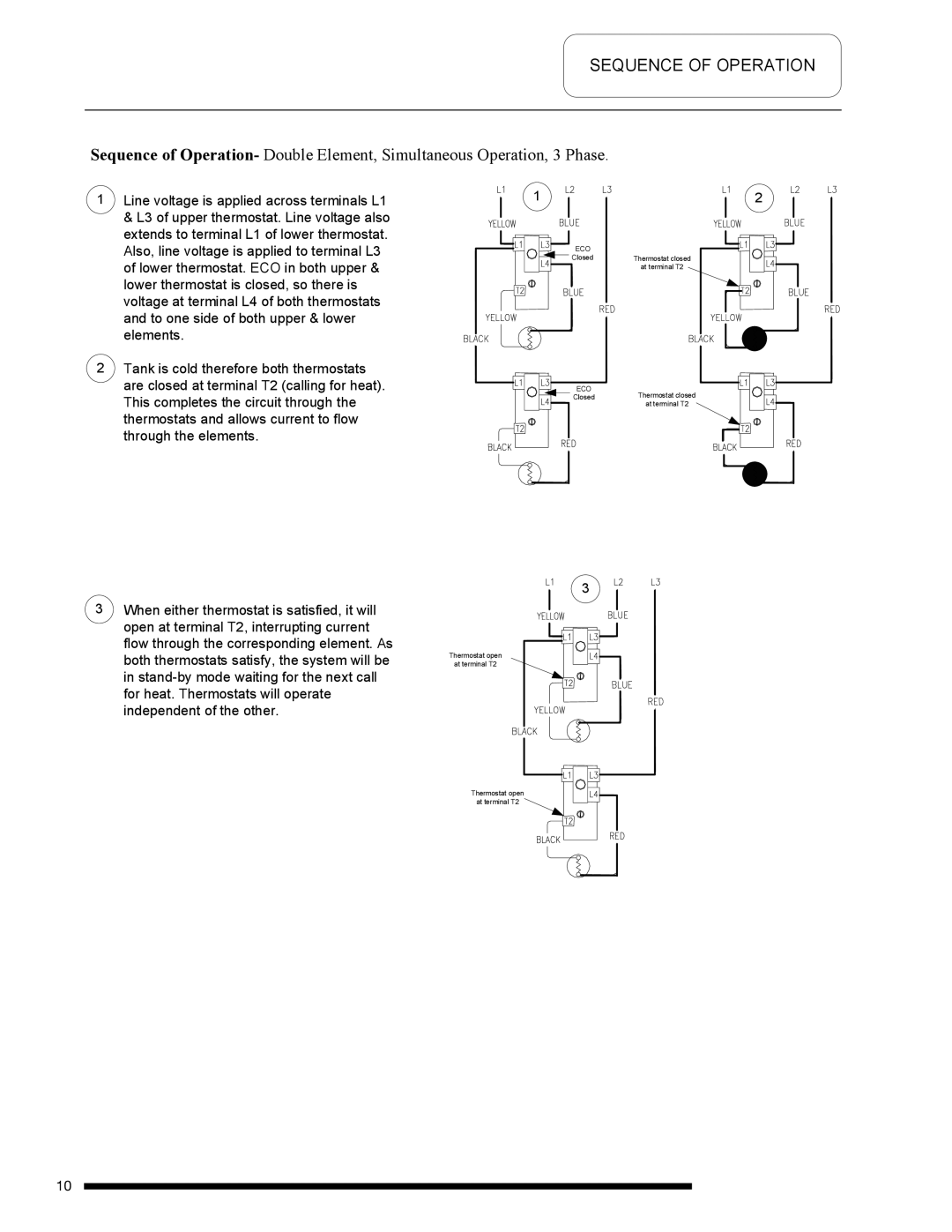 Bradford-White Corp M-2-50T6DS service manual Thermostat open At terminal T2 