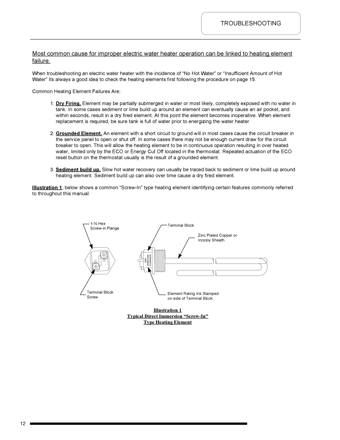 Bradford-White Corp M-2-50T6DS service manual Troubleshooting 