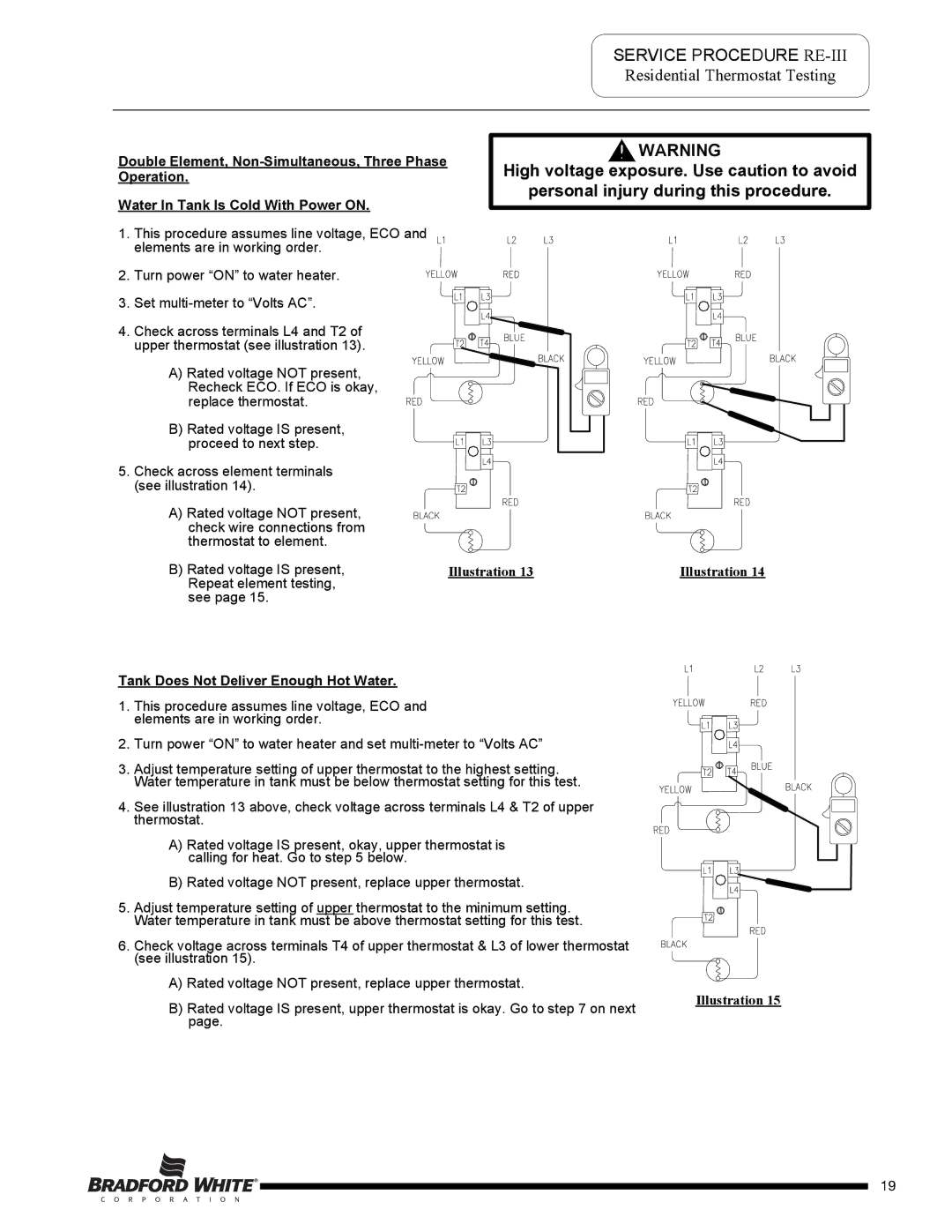 Bradford-White Corp M-2-50T6DS service manual Service Procedure RE-III 