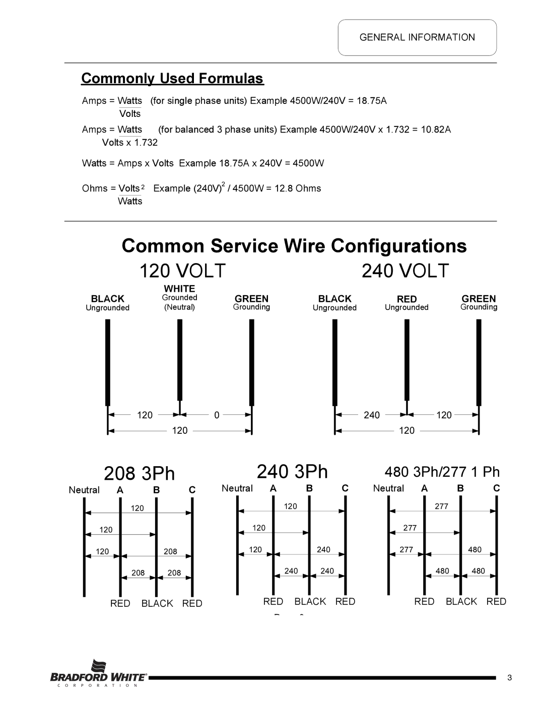 Bradford-White Corp M-2-50T6DS service manual General Information, RED Black 