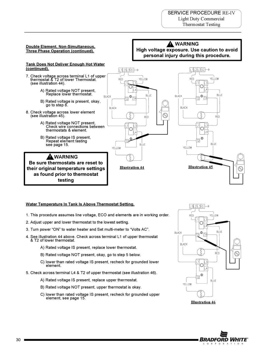 Bradford-White Corp M-2-50T6DS service manual Service Procedure RE-IV 