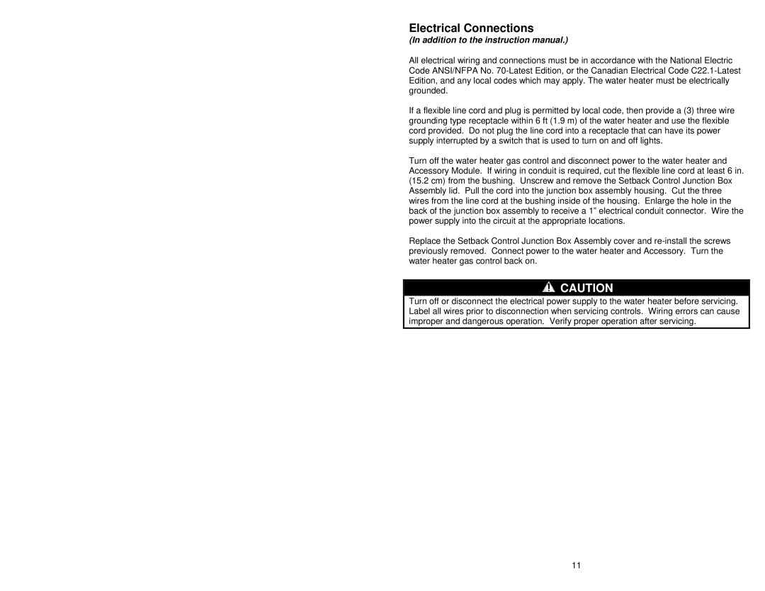 Bradford-White Corp 48248A, PE-4-403S6FBN, PE-4-5036FBN, PE-4-40T6FBN, PE-2-XR504T6FBN, 238-48248-00 Electrical Connections 