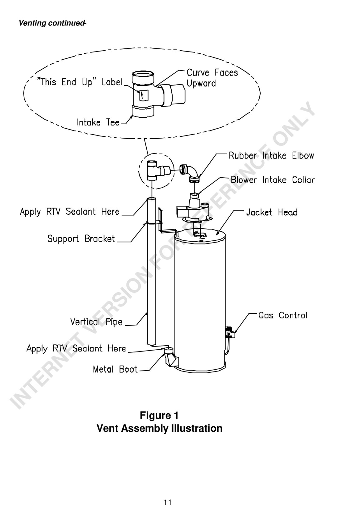 Bradford-White Corp Powered Direct Vent Series instruction manual Vent Assembly Illustration 