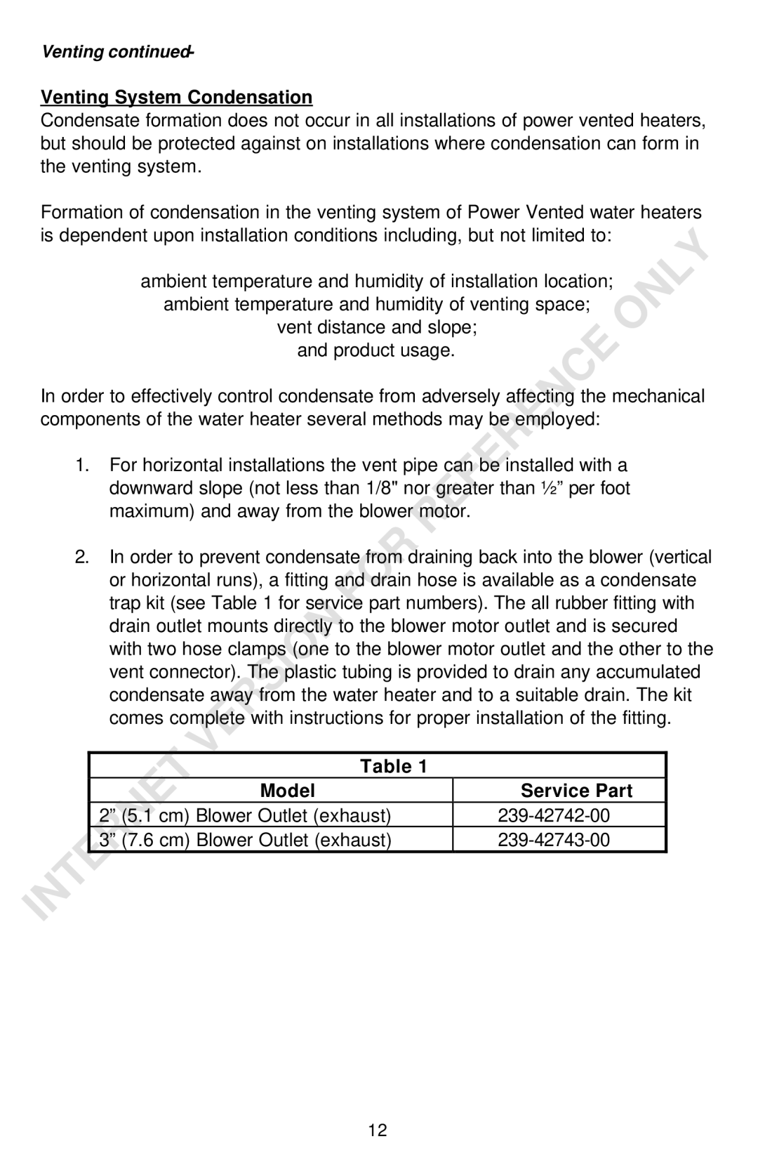 Bradford-White Corp Powered Direct Vent Series instruction manual Venting System Condensation 