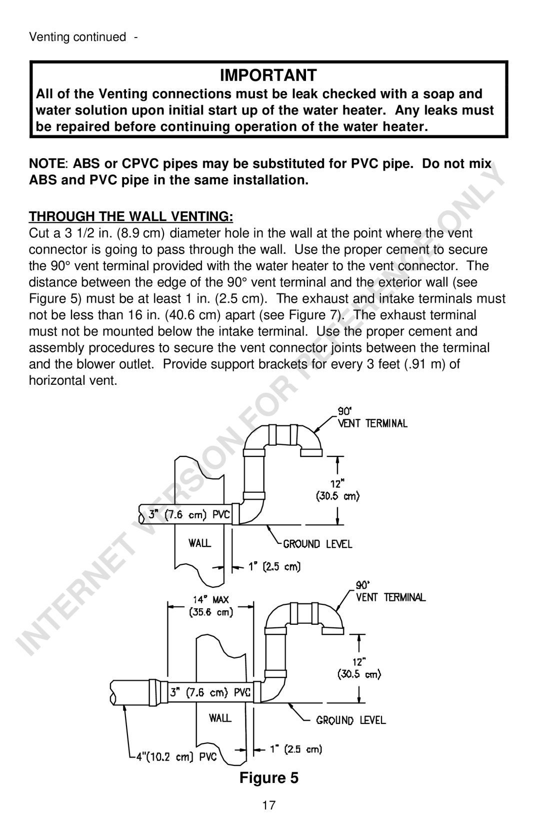 Bradford-White Corp Powered Direct Vent Series instruction manual Through the Wall Venting 