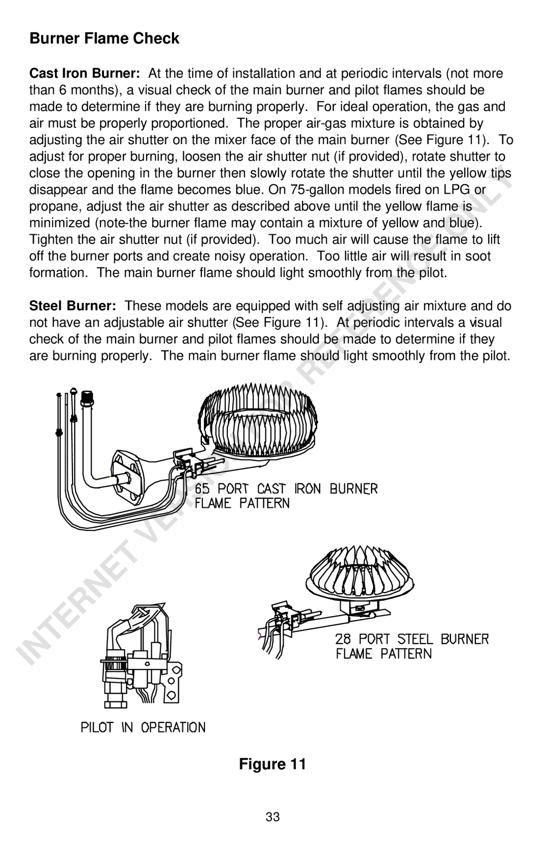 Bradford-White Corp Powered Direct Vent Series instruction manual Burner Flame Check 