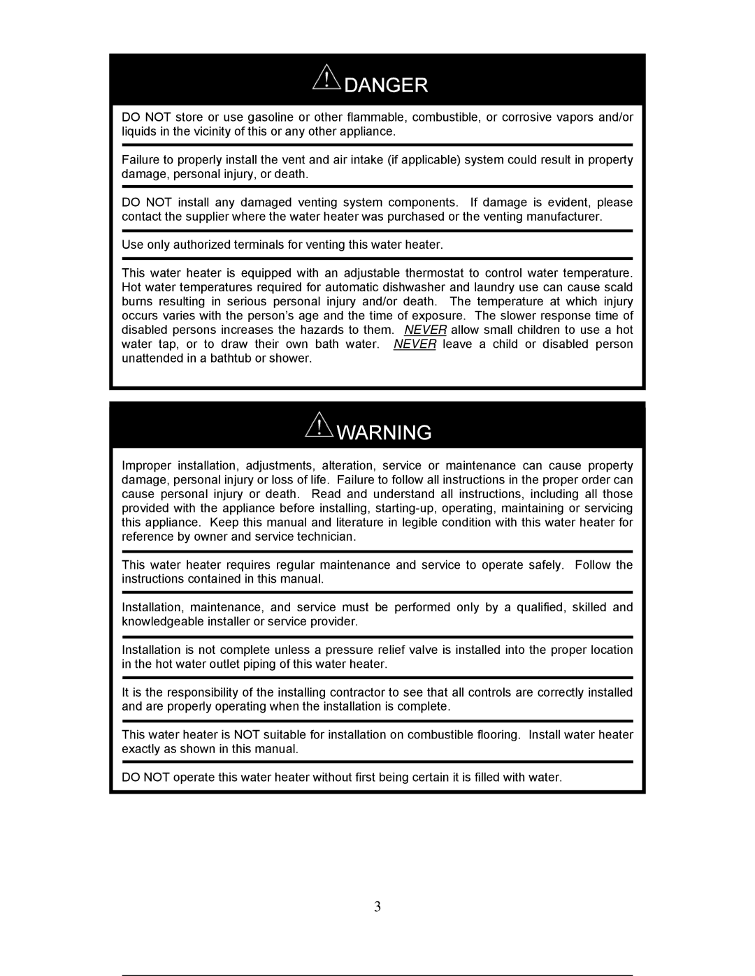 Bradford-White Corp TG-237I-N(X)A, TG237I-N(X), TG-150I-N(X), TG-180I-N(X), TG-199I-N(X) instruction manual 