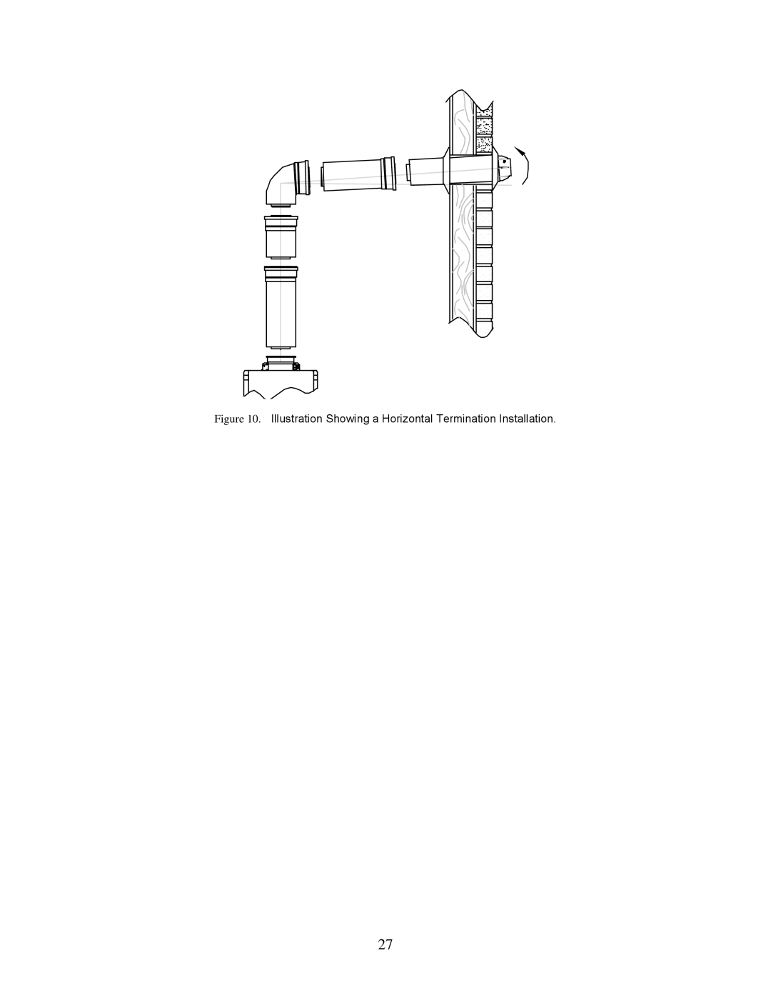 Bradford-White Corp TGHE-1991-N(X), TGHE-160I-N(X) Illustration Showing a Horizontal Termination Installation 