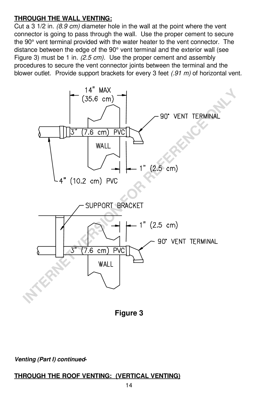 Bradford-White Corp THROUGH-THE-WALL GAS WATER HEATER Through the Wall Venting, Through the Roof Venting Vertical Venting 