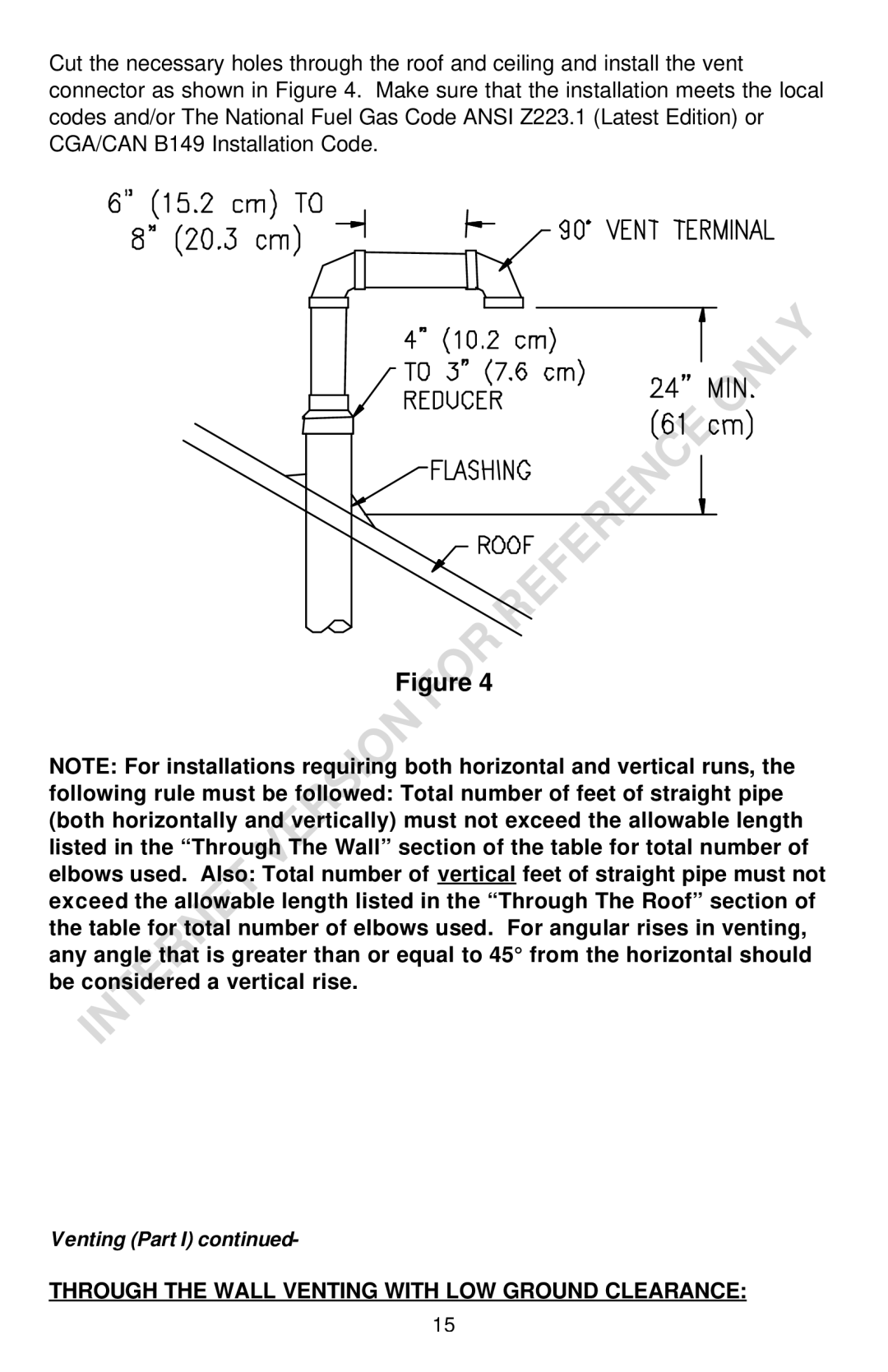 Bradford-White Corp THROUGH-THE-WALL GAS WATER HEATER instruction manual Through the Wall Venting with LOW Ground Clearance 