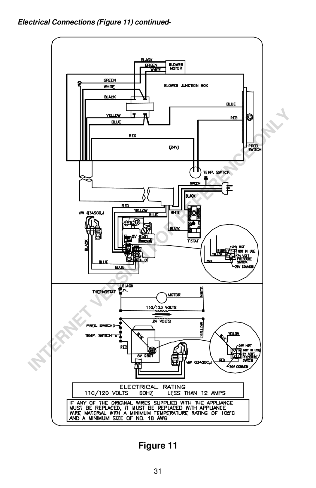 Bradford-White Corp THROUGH-THE-WALL GAS WATER HEATER instruction manual Electrical Connections Figure 