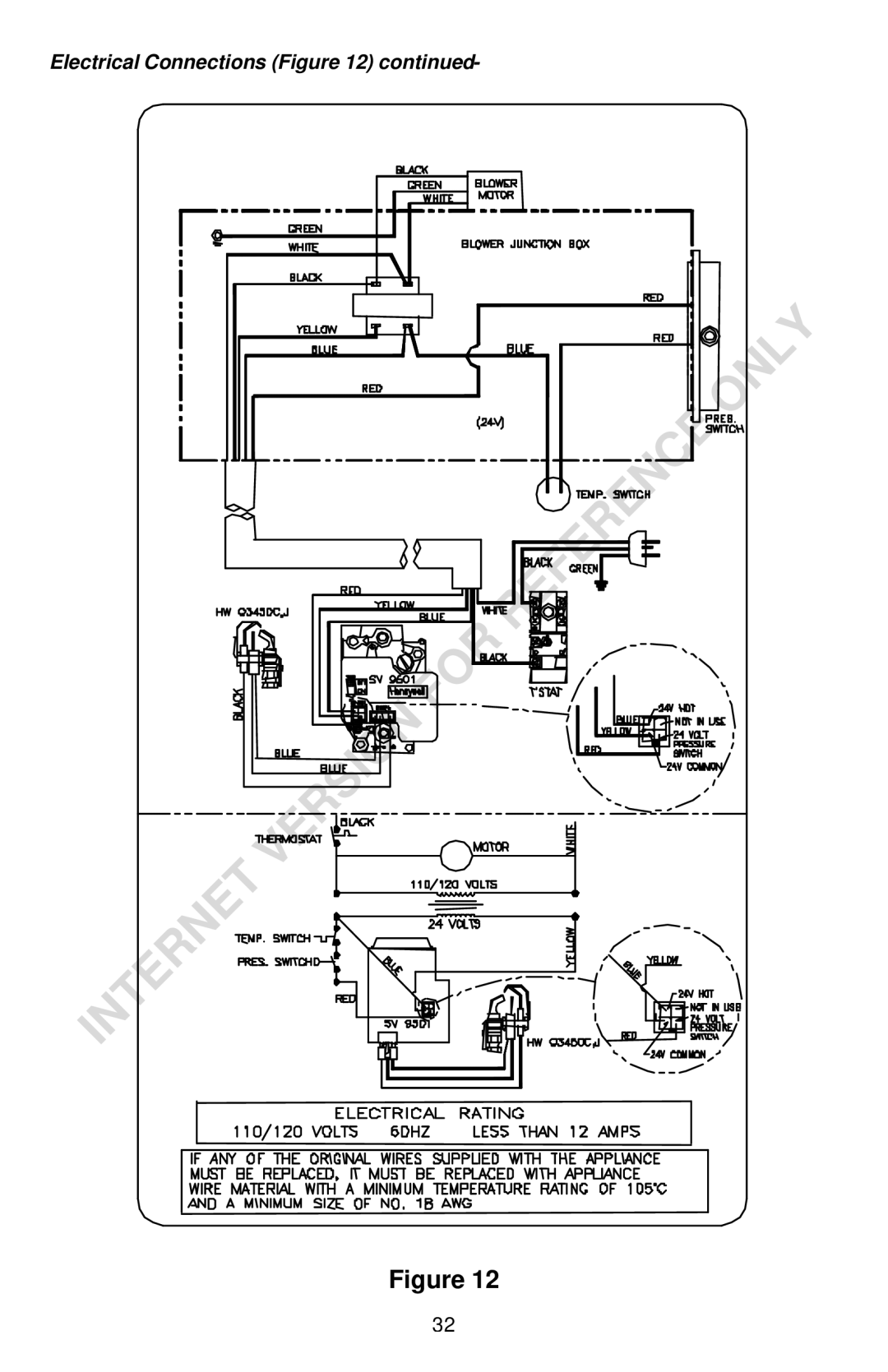 Bradford-White Corp THROUGH-THE-WALL GAS WATER HEATER instruction manual Electrical Connections Figure 