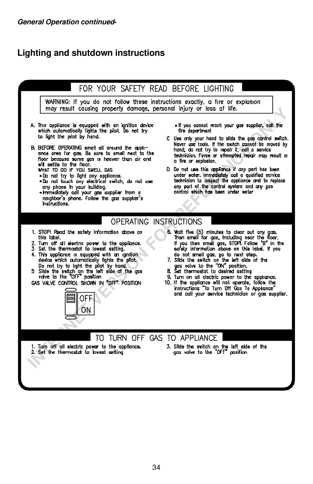 Bradford-White Corp THROUGH-THE-WALL GAS WATER HEATER instruction manual Lighting and shutdown instructions 