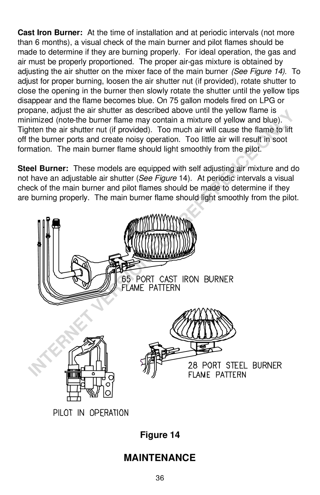 Bradford-White Corp THROUGH-THE-WALL GAS WATER HEATER instruction manual Maintenance 