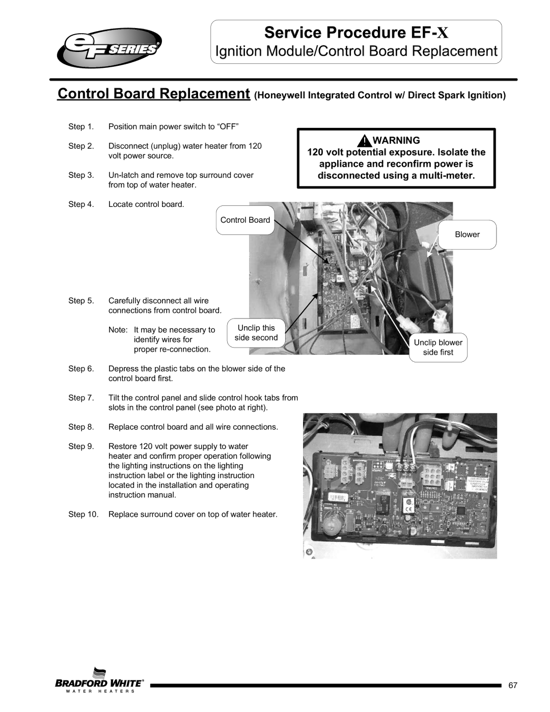 Bradford-White Corp EF60T150(E)*(N, X)(A)(2), EFR160T120*(EN, EF100T250(E)*(N, EF100T150(E)*(N Identify wires for 