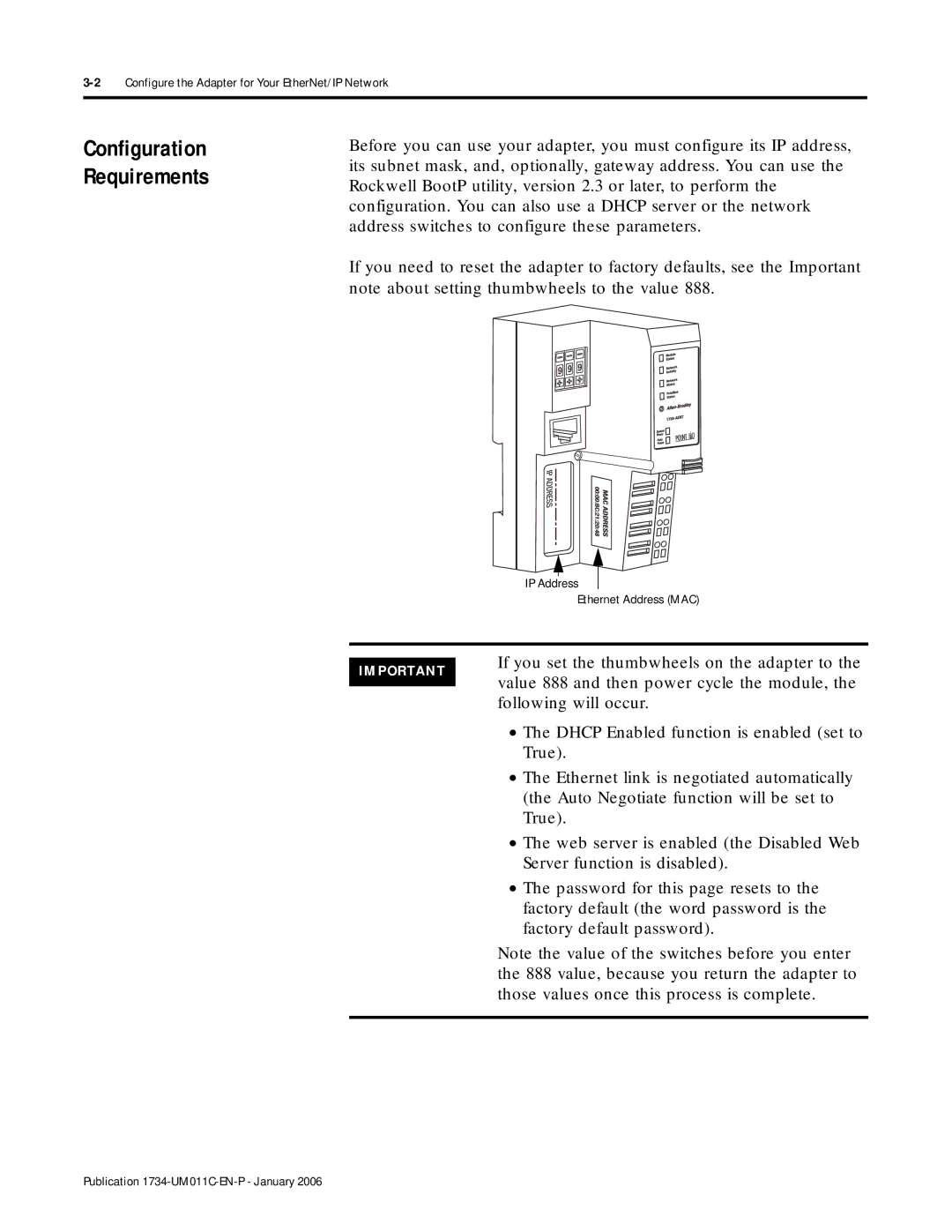 Bradley Smoker 1734-AENT manual Configuration Requirements 