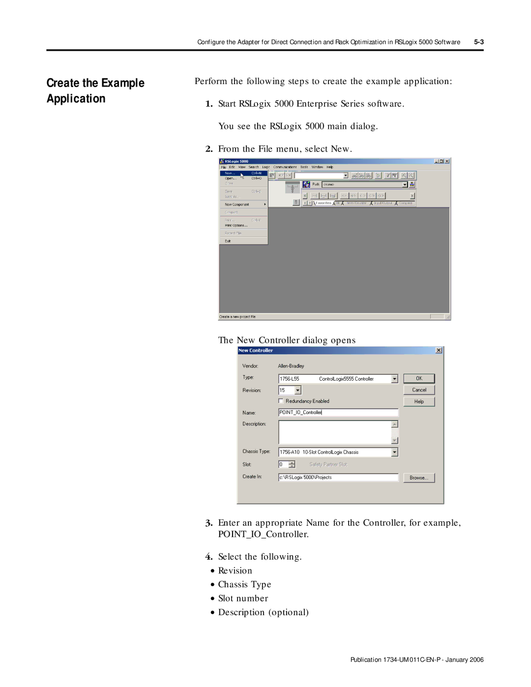 Bradley Smoker 1734-AENT manual Create the Example Application 