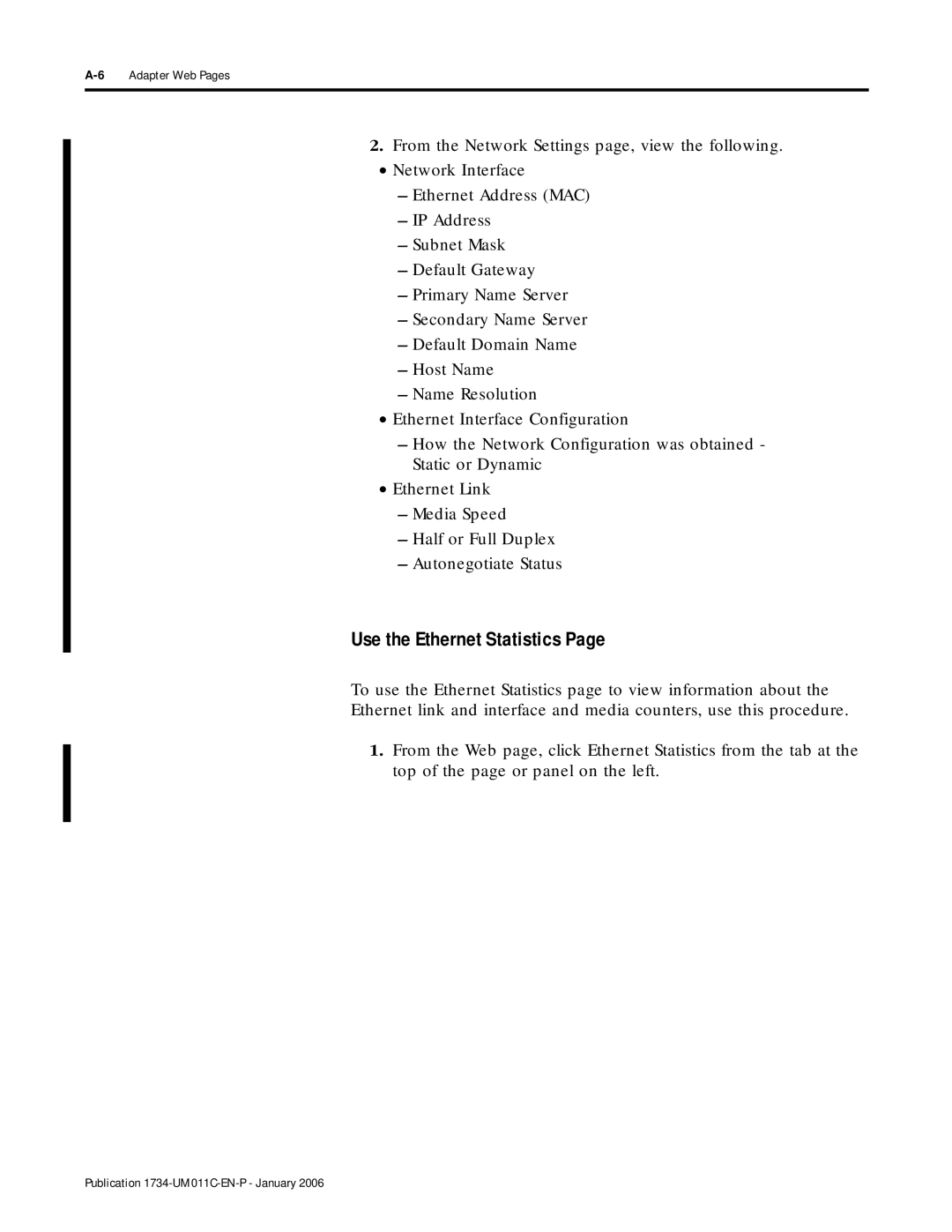 Bradley Smoker 1734-AENT manual Use the Ethernet Statistics 