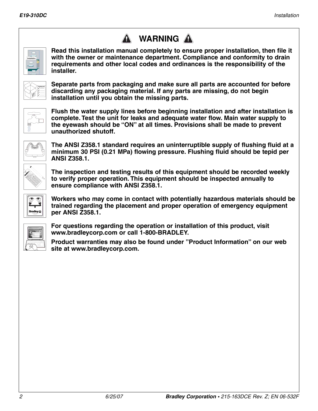 Bradley Smoker installation instructions E19-310DC Installation 