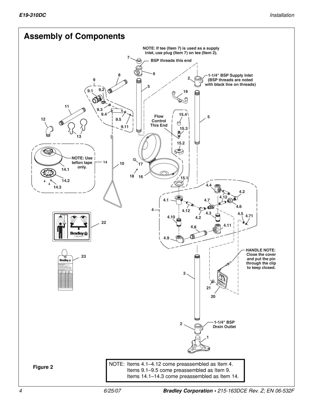 Bradley Smoker E19-310DC installation instructions Assembly of Components 