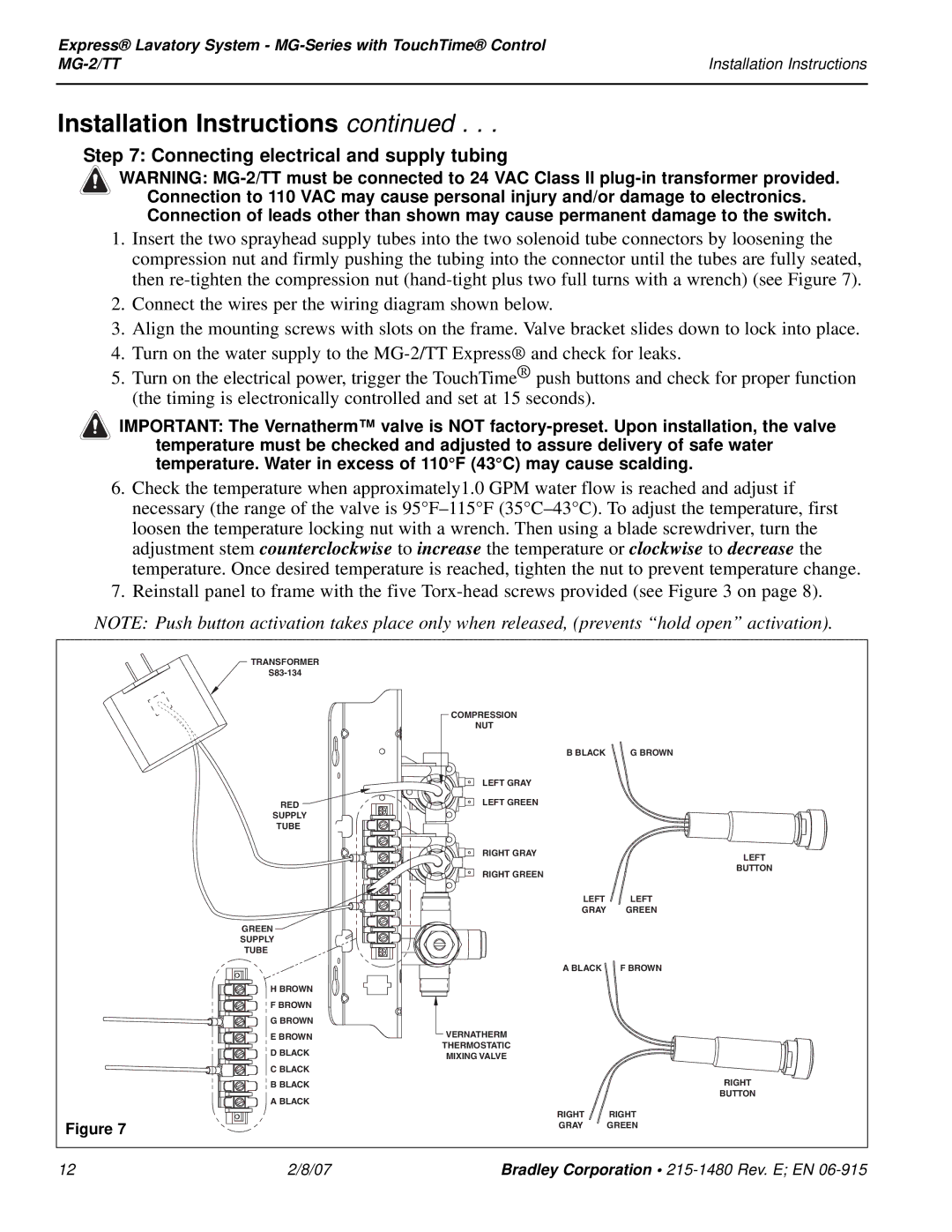 Bradley Smoker MG-2/TT installation instructions Connecting electrical and supply tubing 