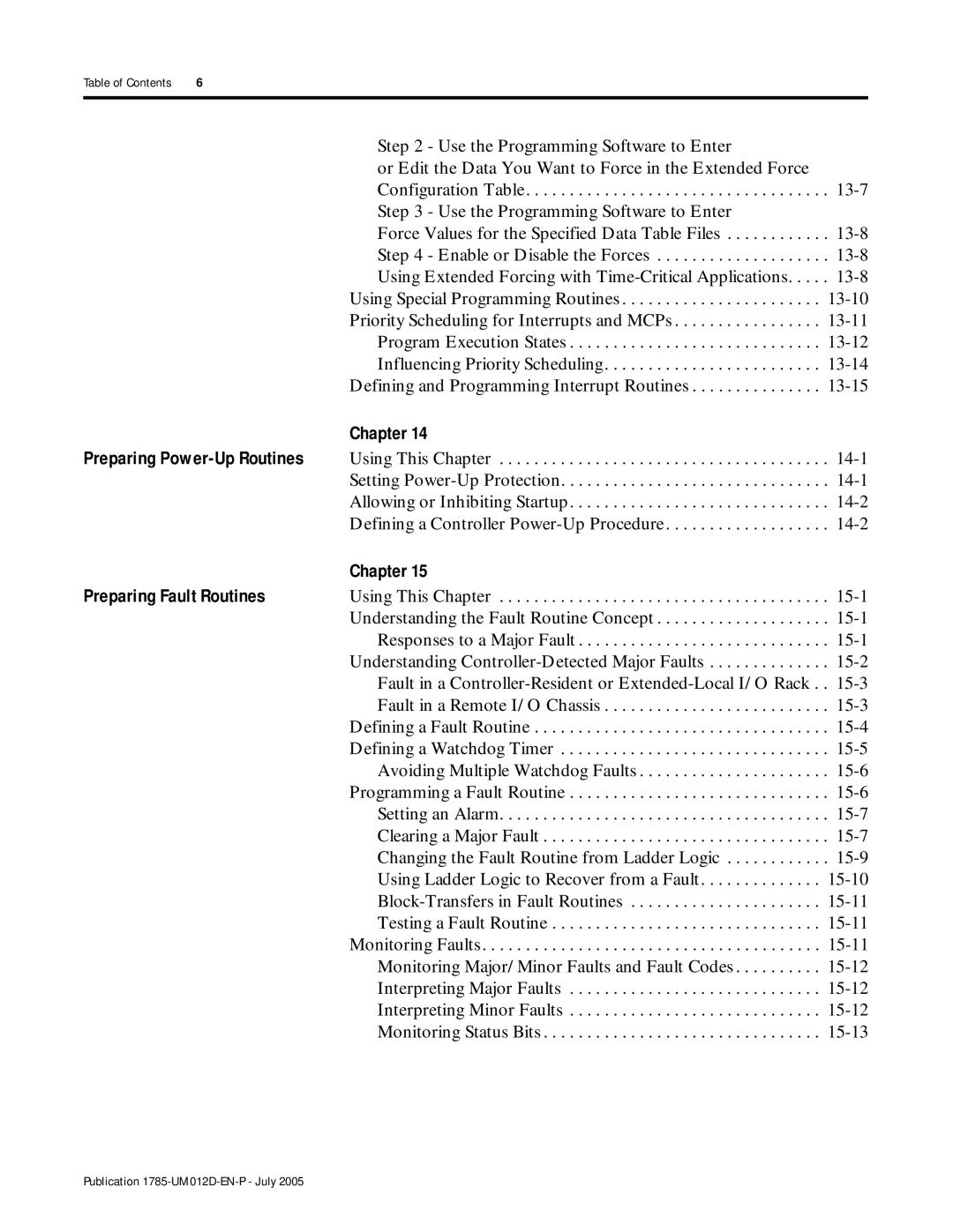 Bradley Smoker PLC-5 user manual Preparing Fault Routines 