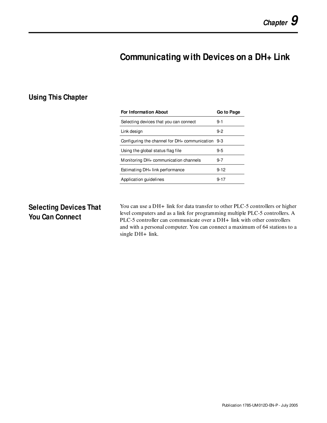 Bradley Smoker PLC-5 user manual Selecting Devices That You Can Connect, Selecting devices that you can connect Link design 