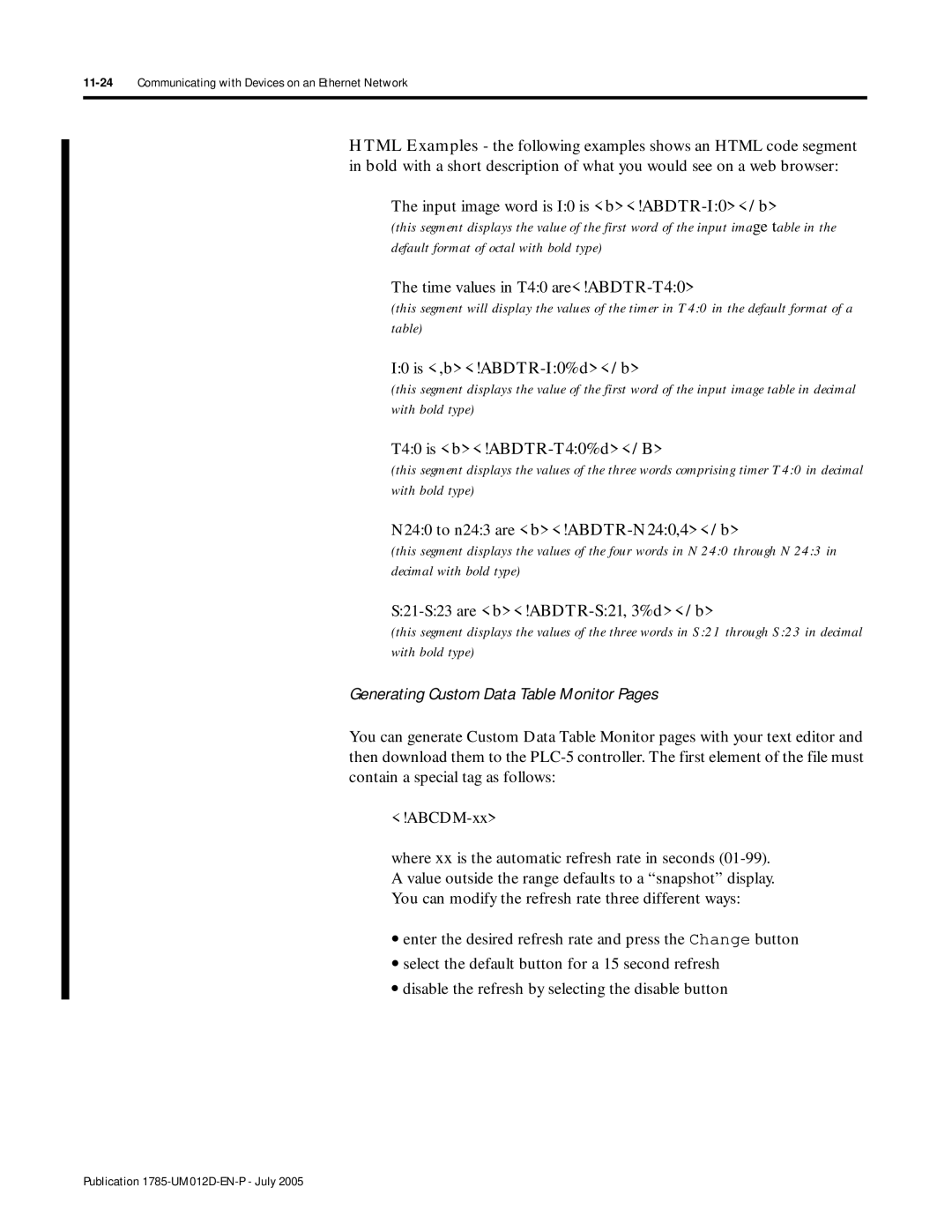 Bradley Smoker PLC-5 user manual Input image word is I0 is b!ABDTR-I0/b, Time values in T40 are!ABDTR-T40 