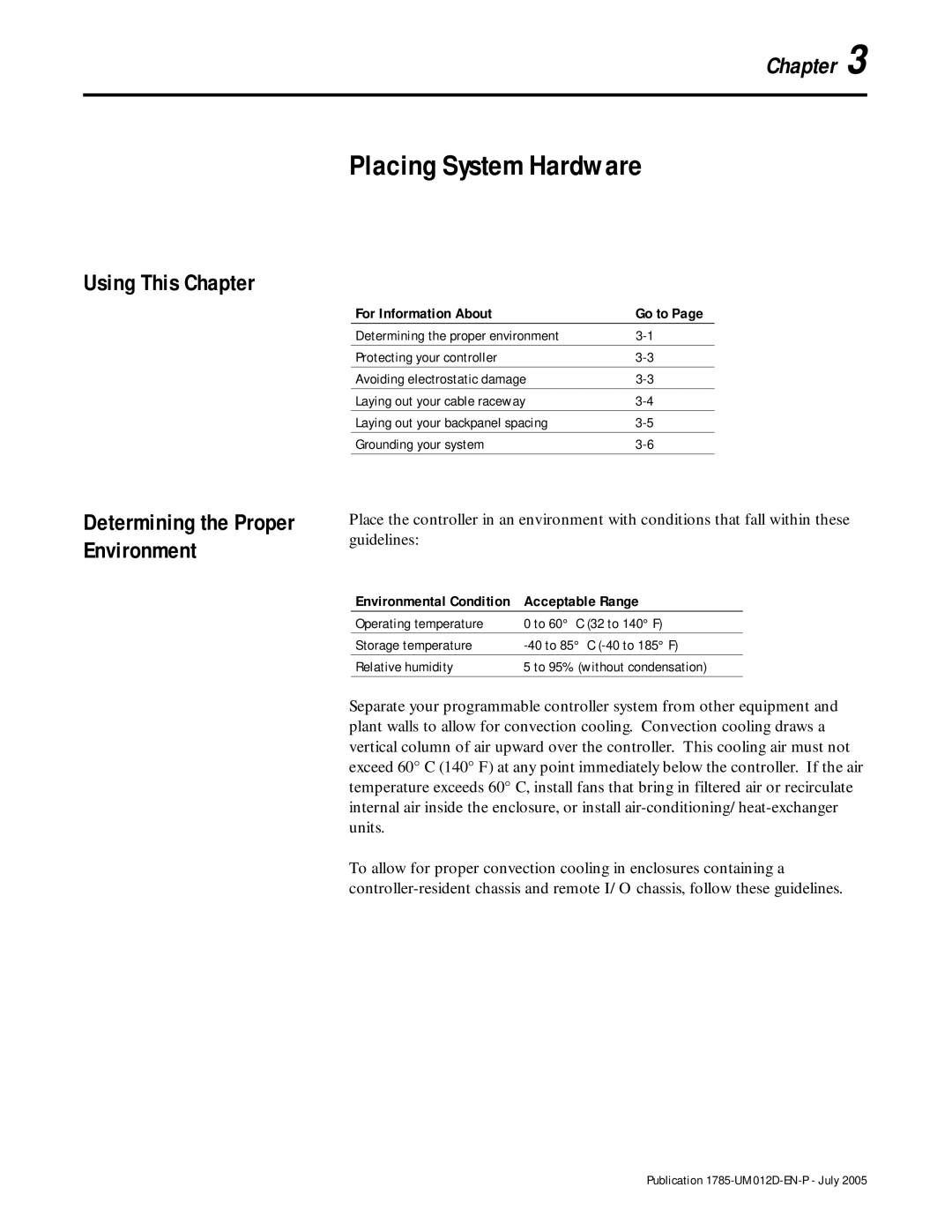 Bradley Smoker PLC-5 user manual Placing System Hardware, Acceptable Range 