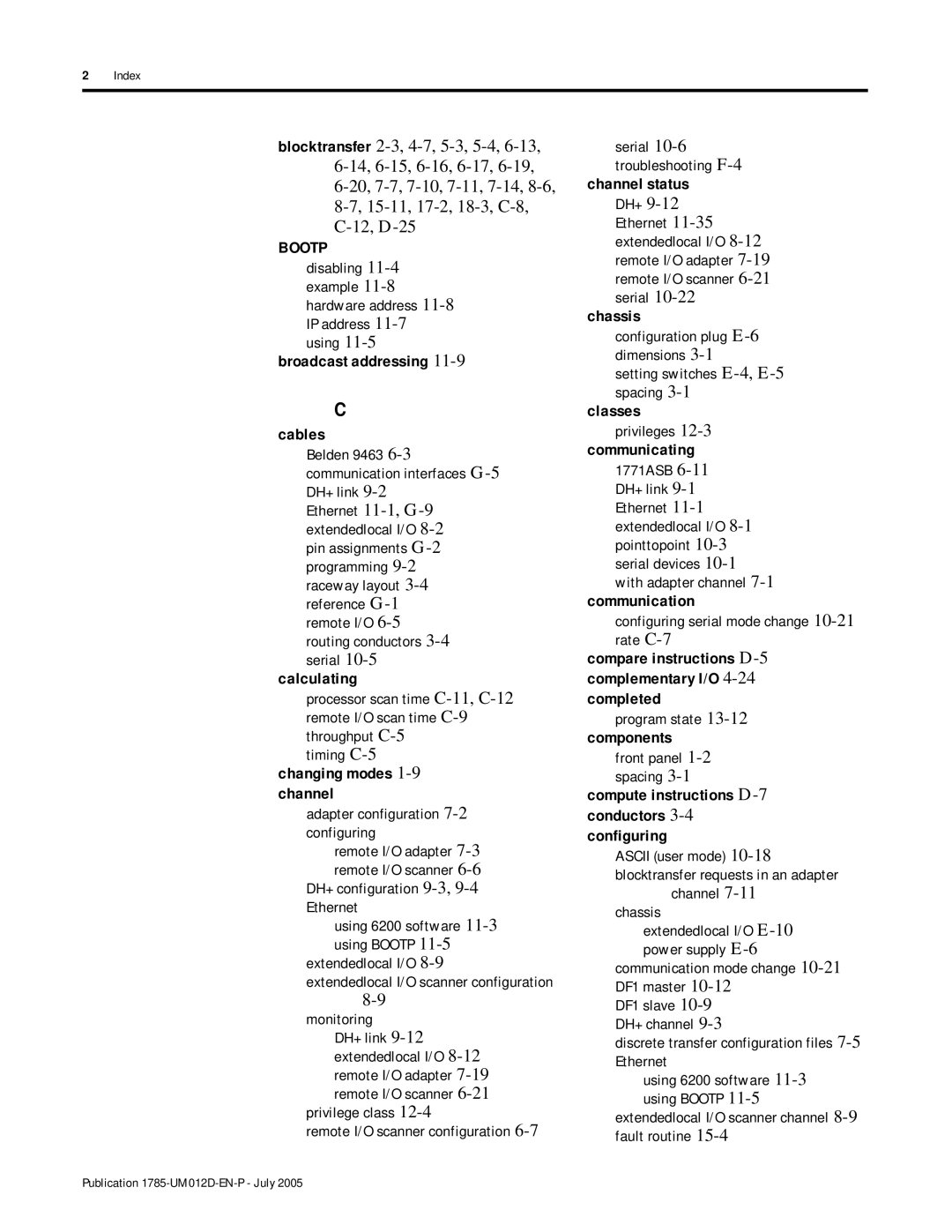 Bradley Smoker PLC-5 user manual Disabling 11-4example, IP address 11-7using, Using 6200 software 11-3using Bootp 