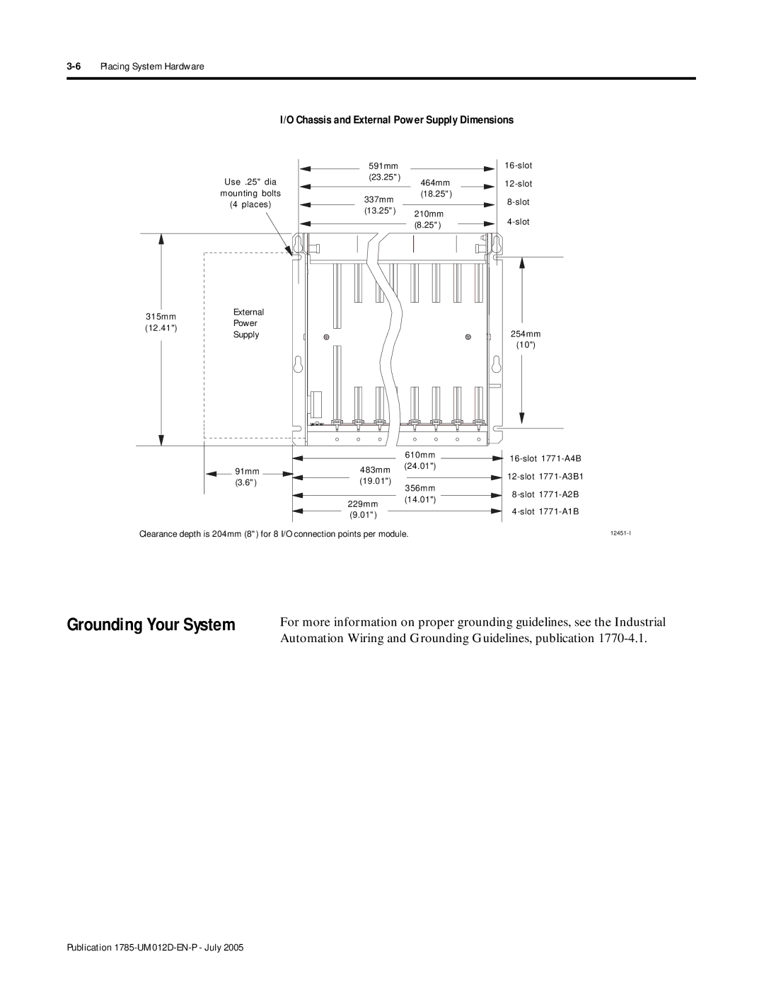 Bradley Smoker PLC-5 user manual Chassis and External Power Supply Dimensions, 6Placing System Hardware 