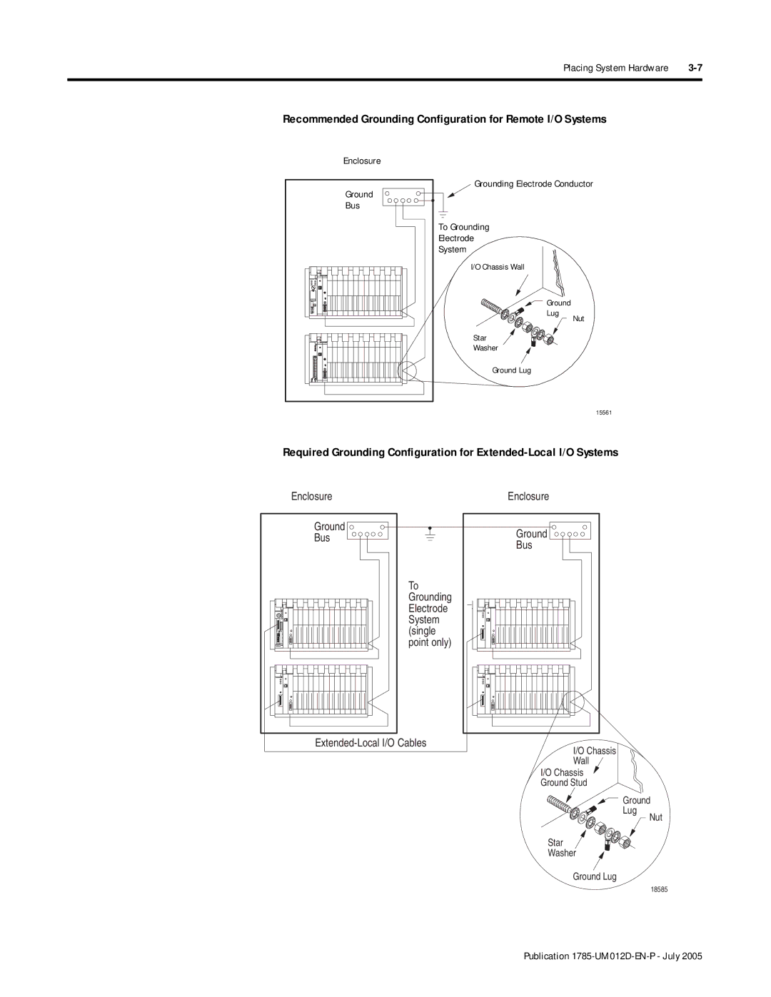 Bradley Smoker PLC-5 user manual Recommended Grounding Configuration for Remote I/O Systems, Enclosure 