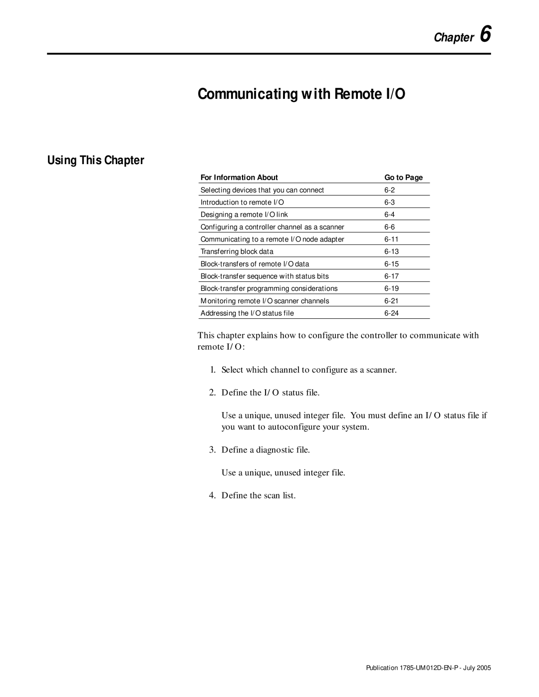 Bradley Smoker PLC-5 user manual Communicating with Remote I/O, Communicating to a remote I/O node adapter 