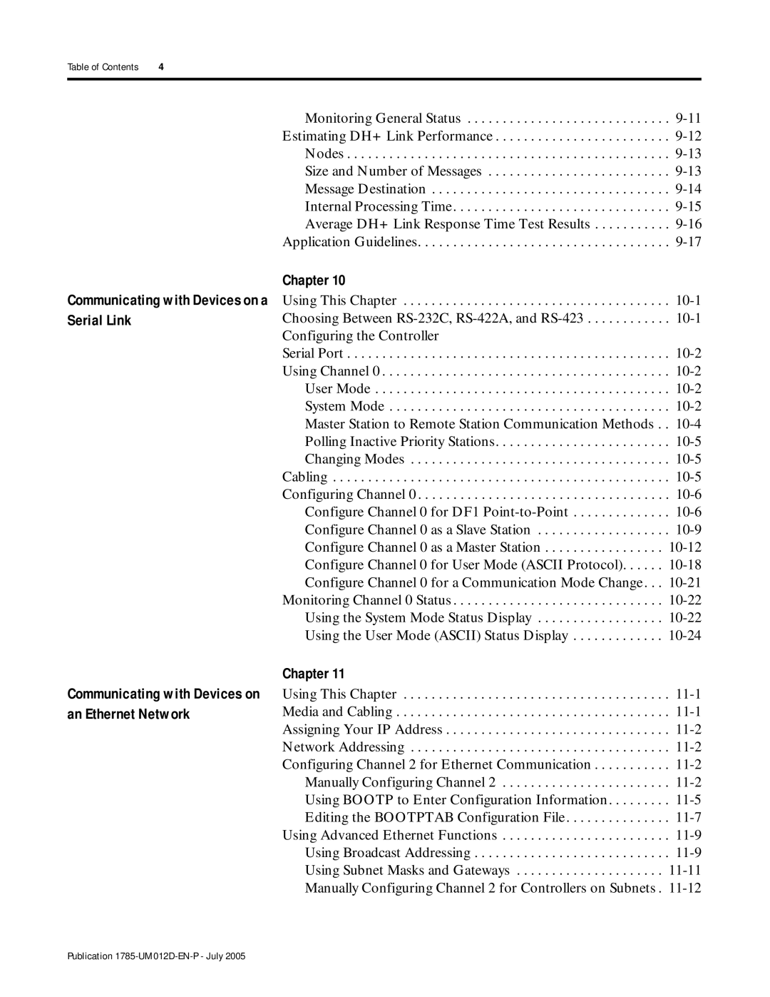 Bradley Smoker PLC-5 user manual Communicating with Devices on a Serial Link 