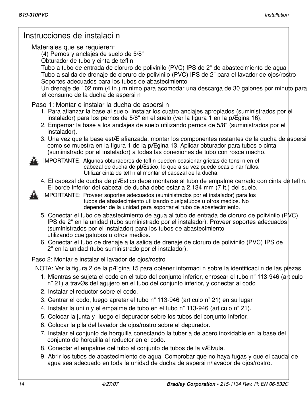 Bradley Smoker S19-310PVC installation instructions Instrucciones de instalación, Materiales que se requieren 