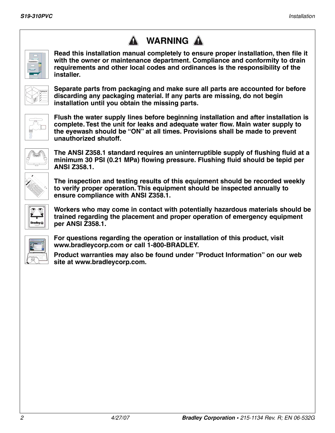 Bradley Smoker installation instructions S19-310PVC Installation 