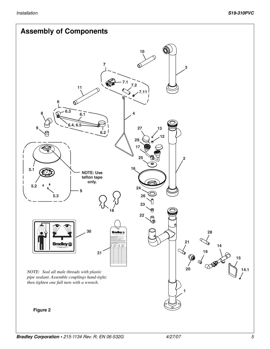 Bradley Smoker S19-310PVC installation instructions Assembly of Components, Only 