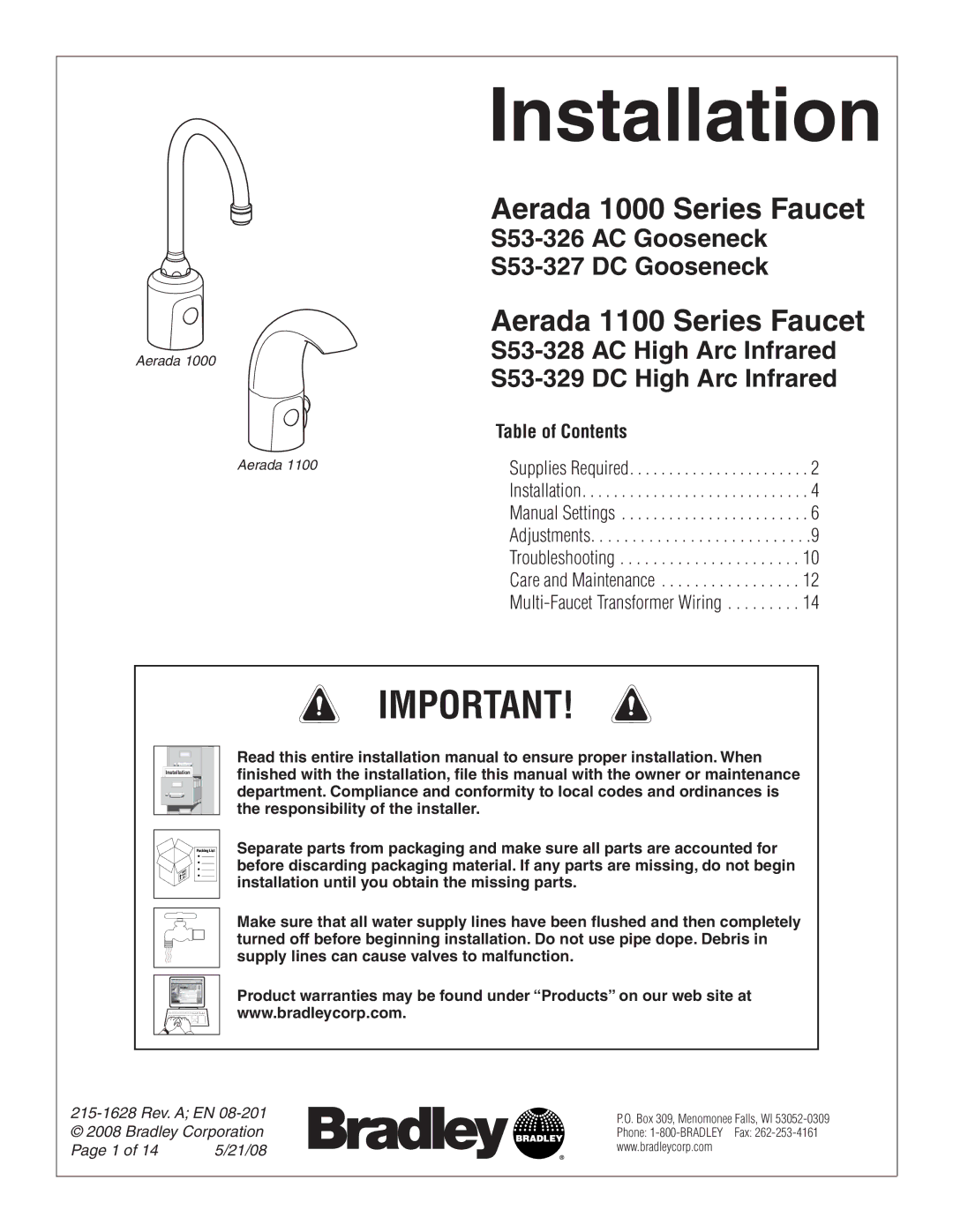 Bradley Smoker S53-326 AC, S53-327 DC, S53-329, S53-328 installation manual Installation 