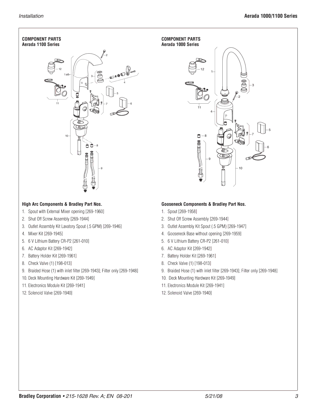 Bradley Smoker S53-328, S53-327 DC, S53-326 AC, S53-329 installation manual Component Parts 