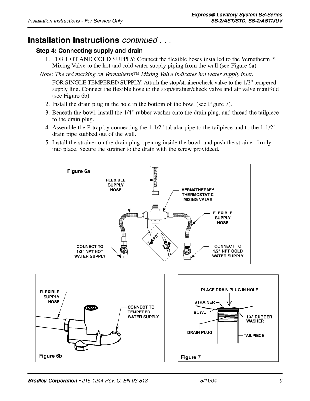 Bradley Smoker SS-2/AST/JUV, SS-2/AST/STD installation instructions Connecting supply and drain 