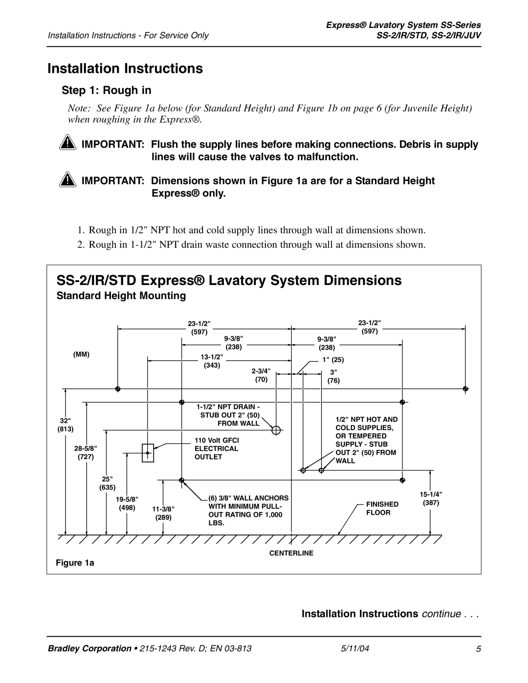 Bradley Smoker SS-2/IR/STD, SS-2/IR/JUV installation instructions Rough, Installation Instructions continue 