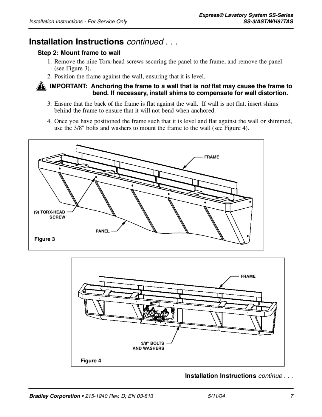 Bradley Smoker SS-3 installation instructions Mount frame to wall 