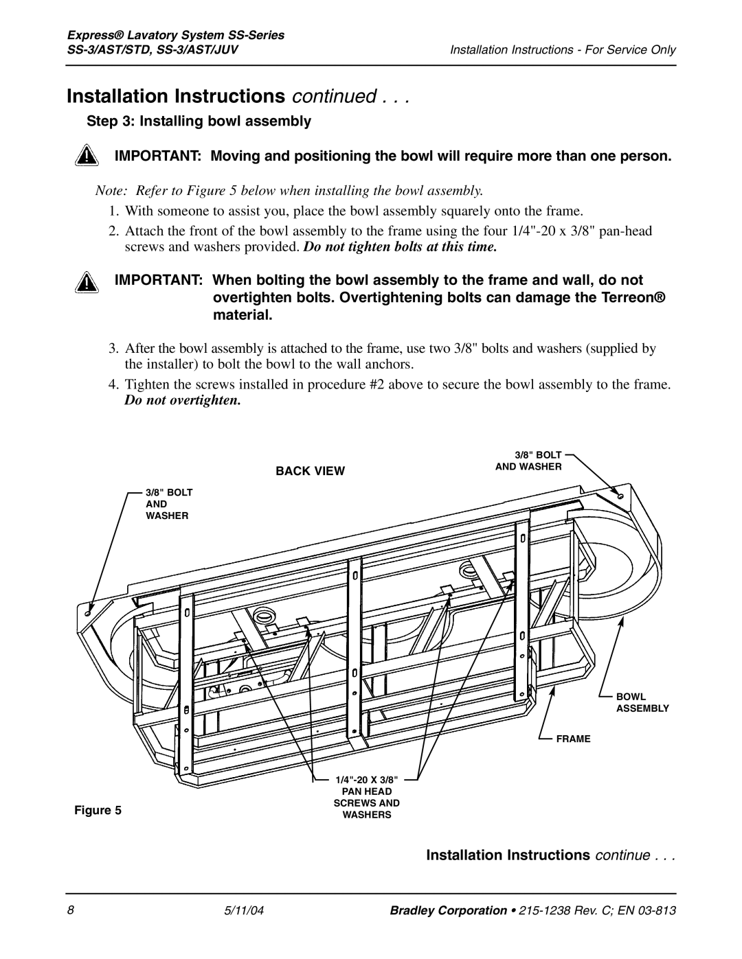 Bradley Smoker SS-3/AST/STD, SS-3/AST/JUV installation instructions Do not overtighten 